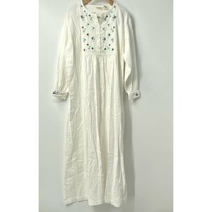 L.L Bean cotton full length embroidered nightgown